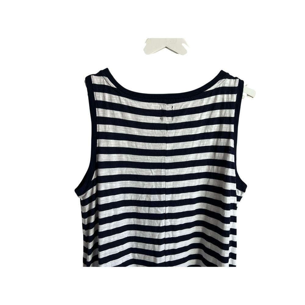 GAP WOMENS SIZE XLARGE COTTON TANK TIERED STRIPE SUNDRESS NAVY WHITE NEW - Picture 7 of 10